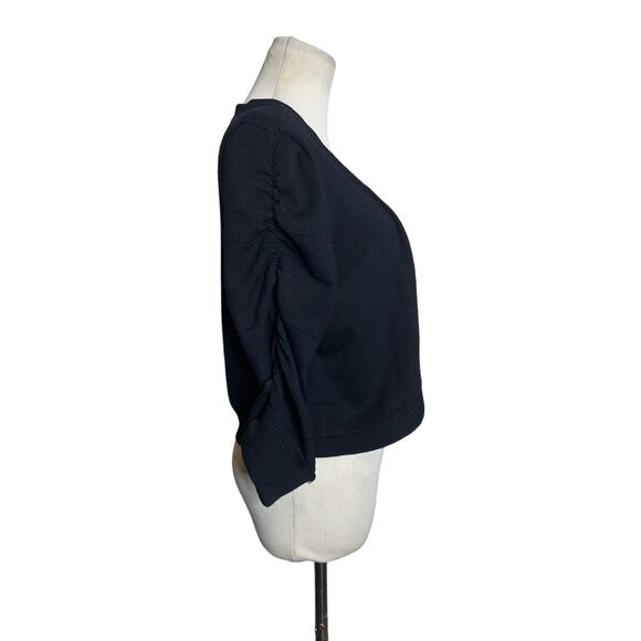 Pinque black cropped 3/4 sleeves open front cardigan size XL - Picture 6 of 9